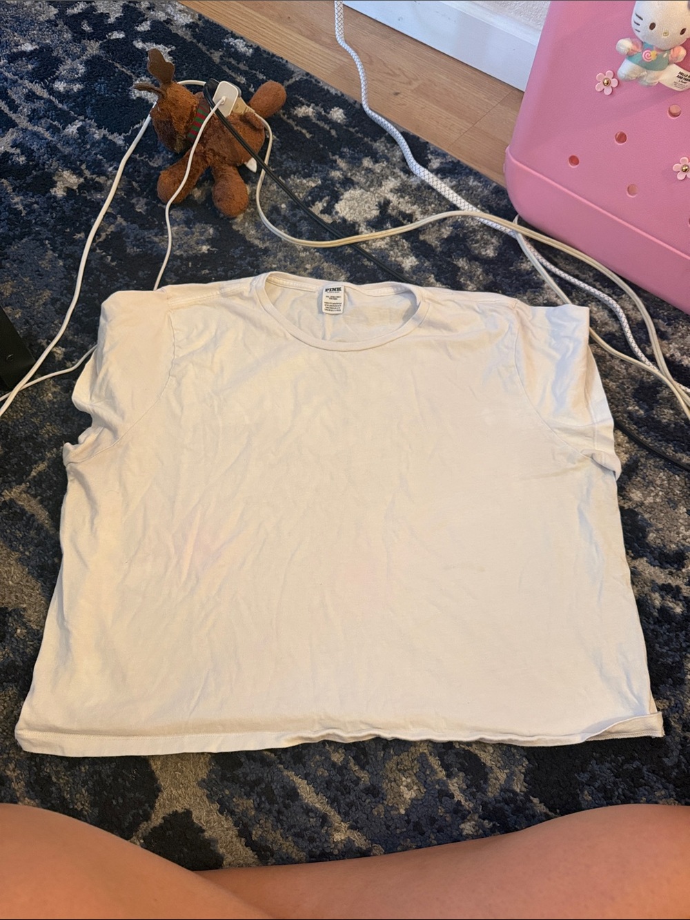 PINK Victoria's Secret White Short Sleeve Tee